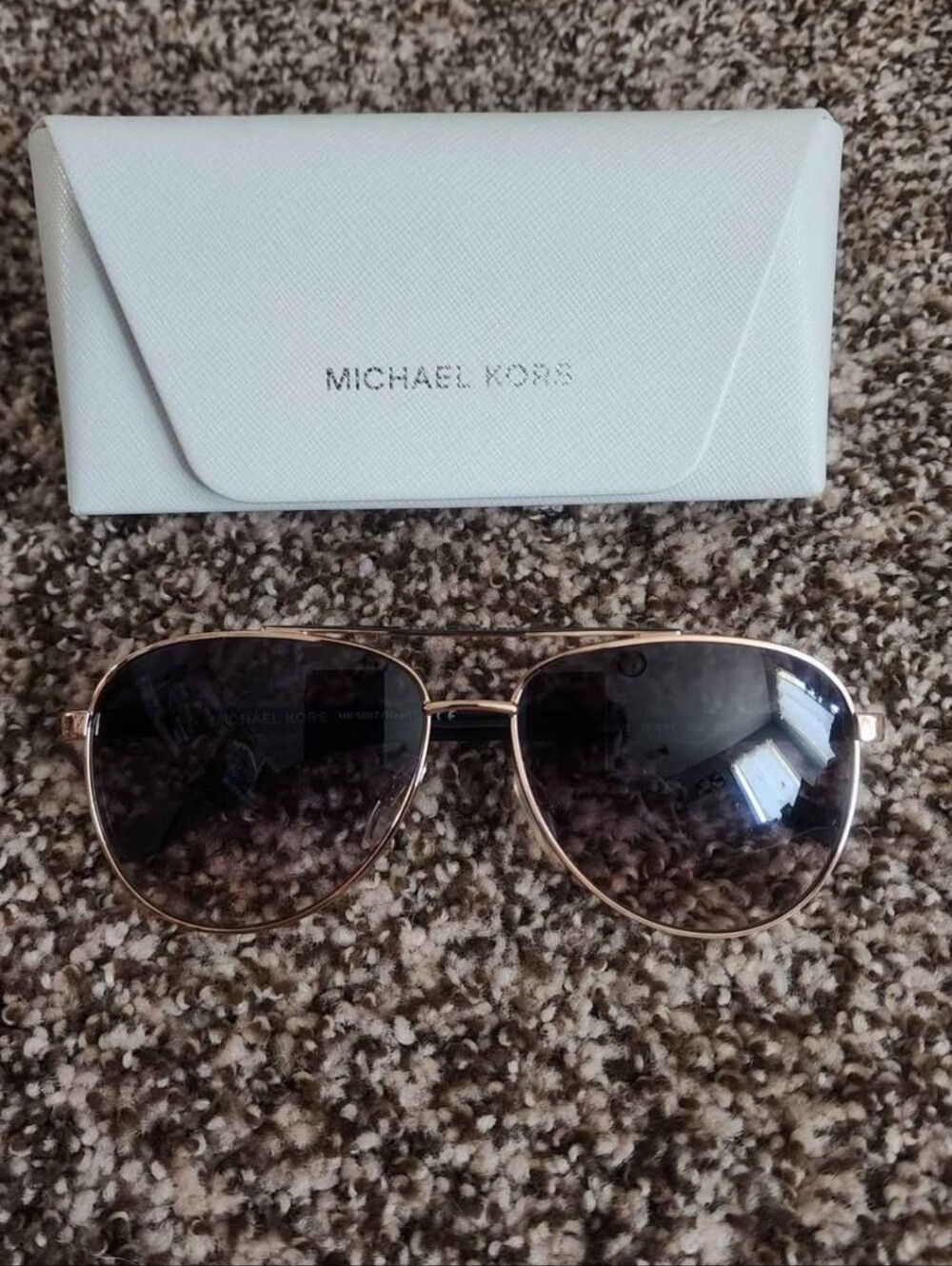 Michael Kors Women's Aviator Sunglasses in Gold with Gray Lenses